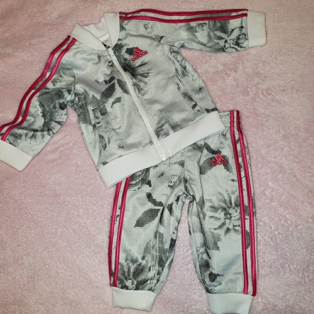 Infant Adidas Floral Jacket & Pants Set
